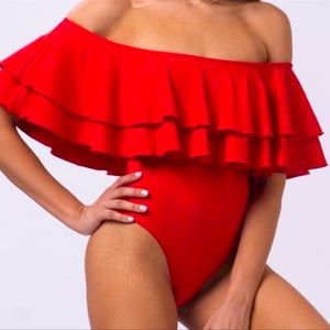 By Egreis NWT sexy red Bodysuit Large